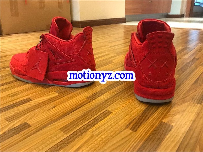 Authentic Red Drapes Kaws x Air Jordan 4